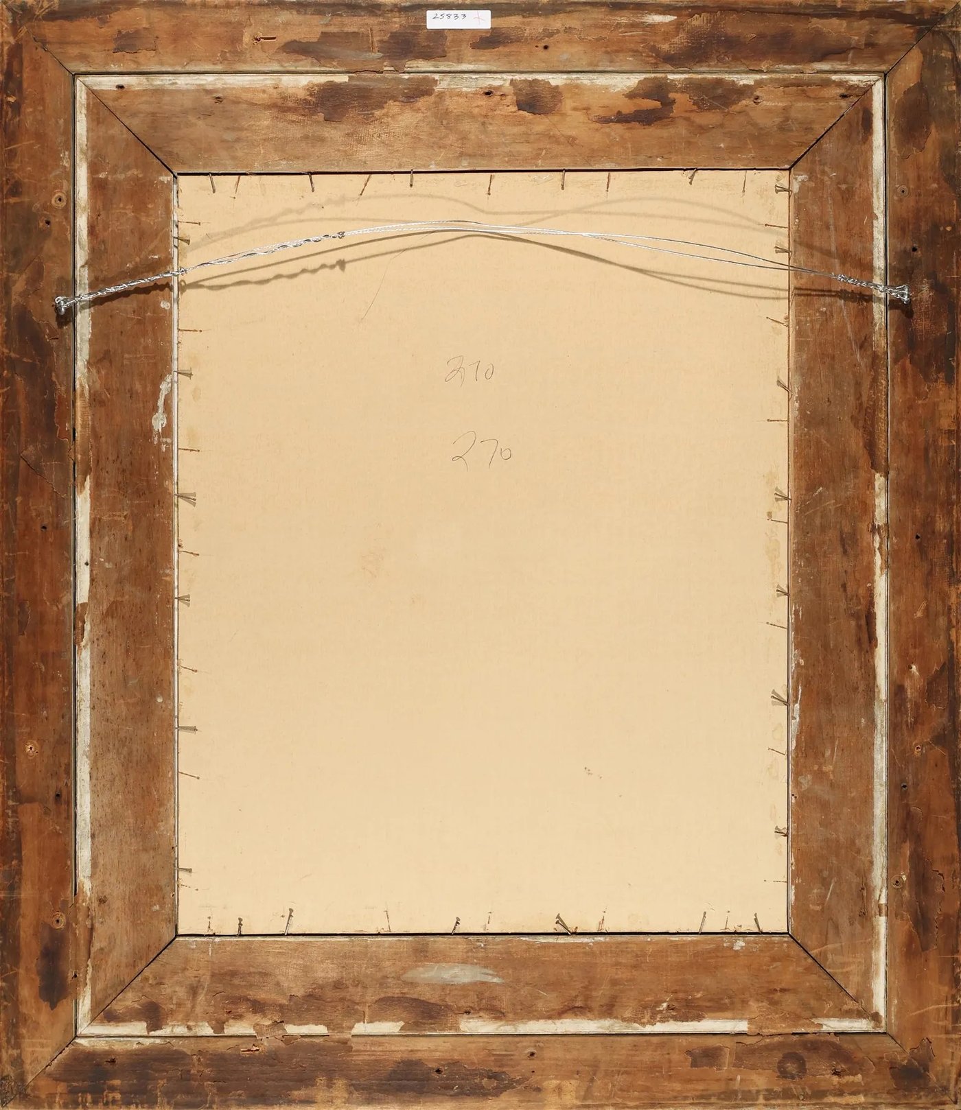 Verso of the framed work